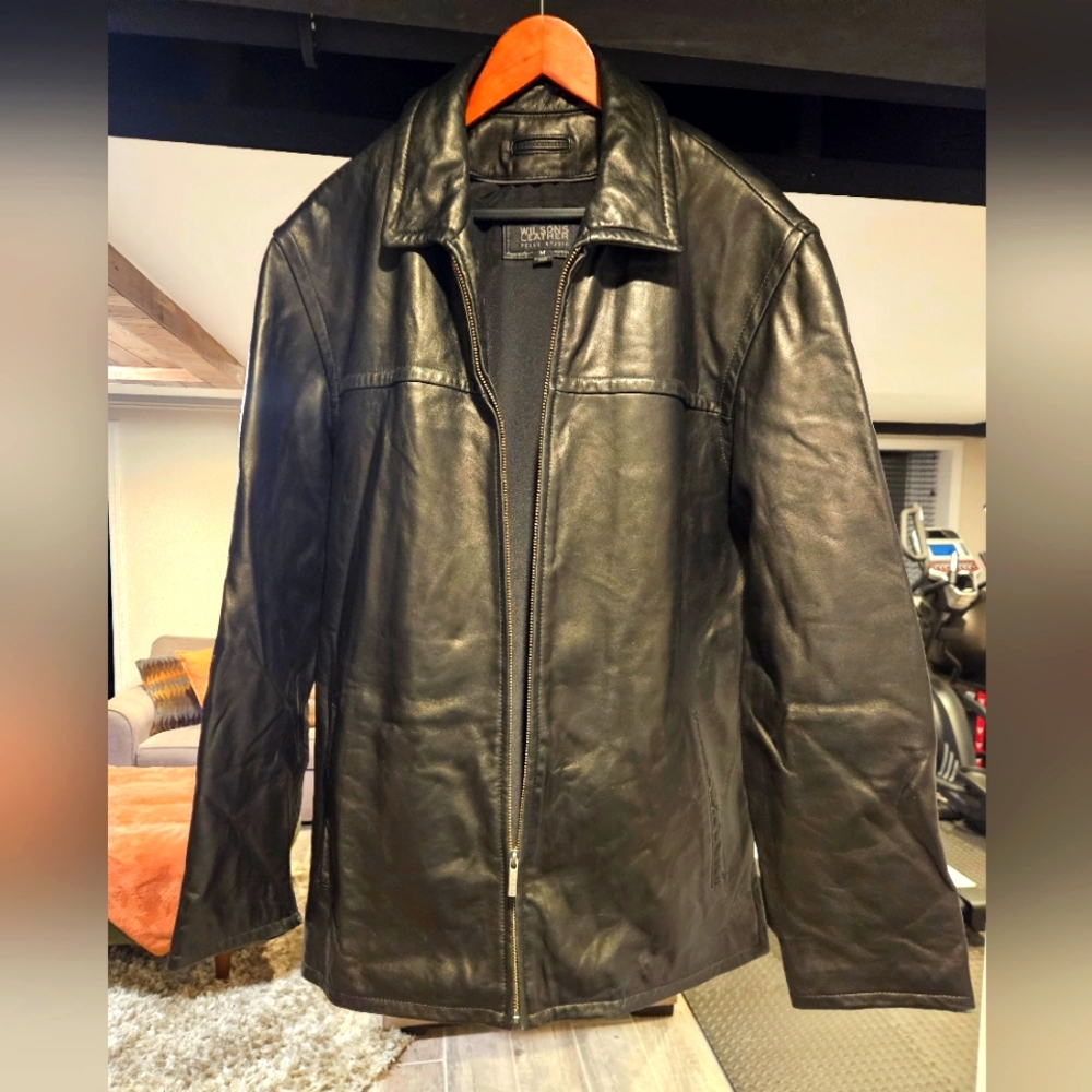 Wilsons Leather Pelle Studio Coat Black Color Medium Size